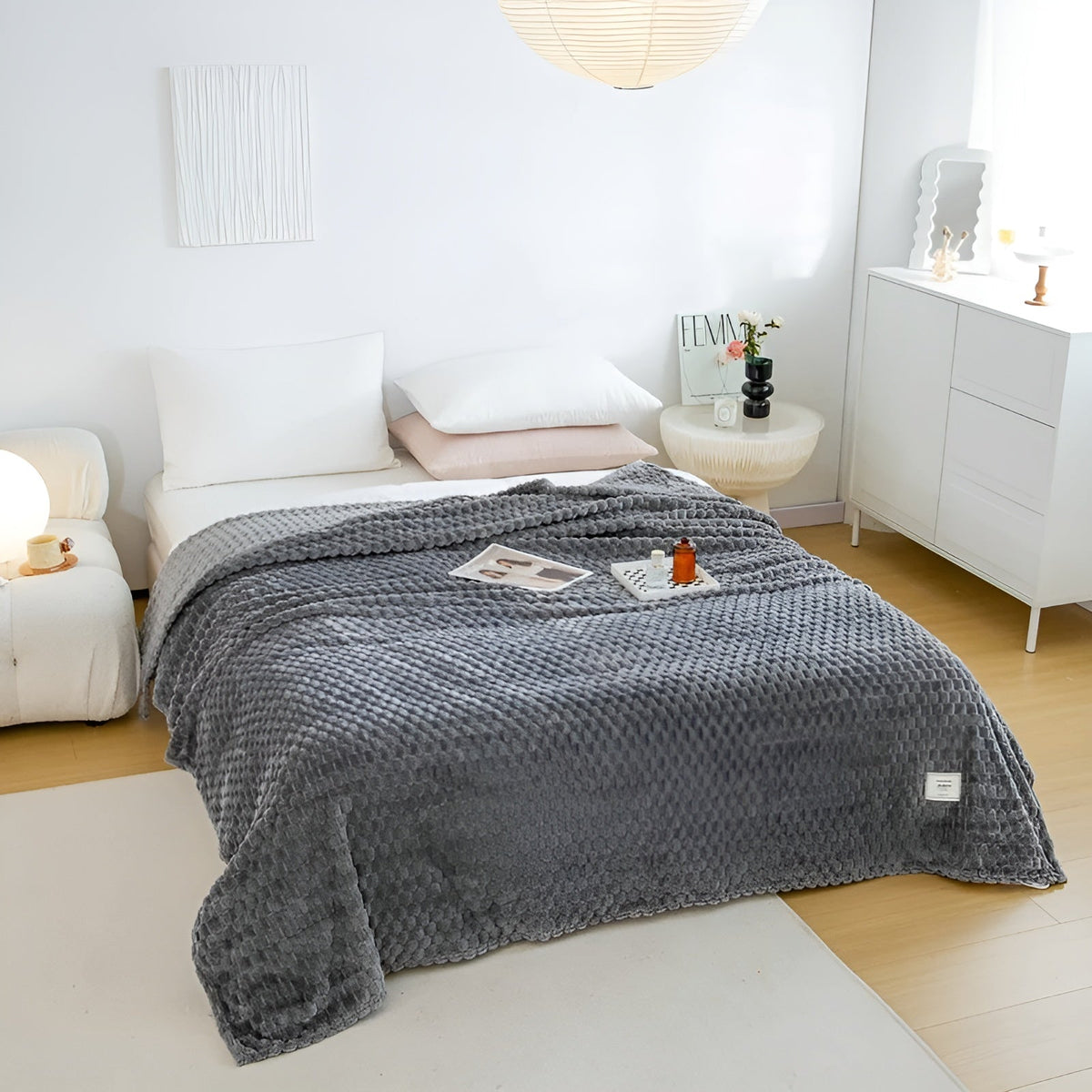 Microfiber Blanket Plush Thermal Insulating Machine Washable