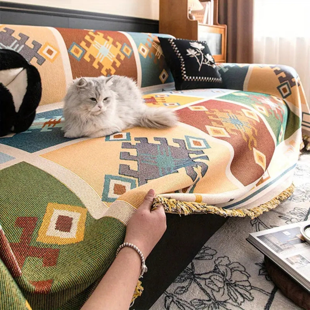Microfiber Blend Anti-Slip Scratch-Resistant Sofa Cover (Machine Washable)