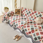 Microfiber Blend Geometric Sofa Throw Cover (Machine Washable)