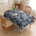 Microfiber Boho Floral Tablecloth (Tassel Trim)