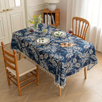 Microfiber Boho Floral Tablecloth (Tassel Trim)