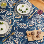 Microfiber Boho Floral Tablecloth (Tassel Trim)
