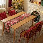 Microfiber Checkered Table Runner With Tassels