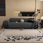 Microfiber Chevron Herringbone Sofa Cover (Tassel Trim)