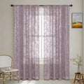 Microfiber Floral Lace Sheer Curtain Panel (Rod Pocket Top)
