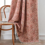 Microfiber Semi-Shade Jacquard Tassel Curtain