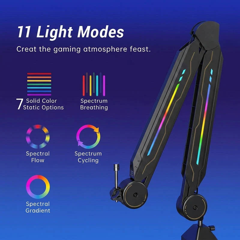 Microphone Boom Arm 29.5 Inch Steel RGB