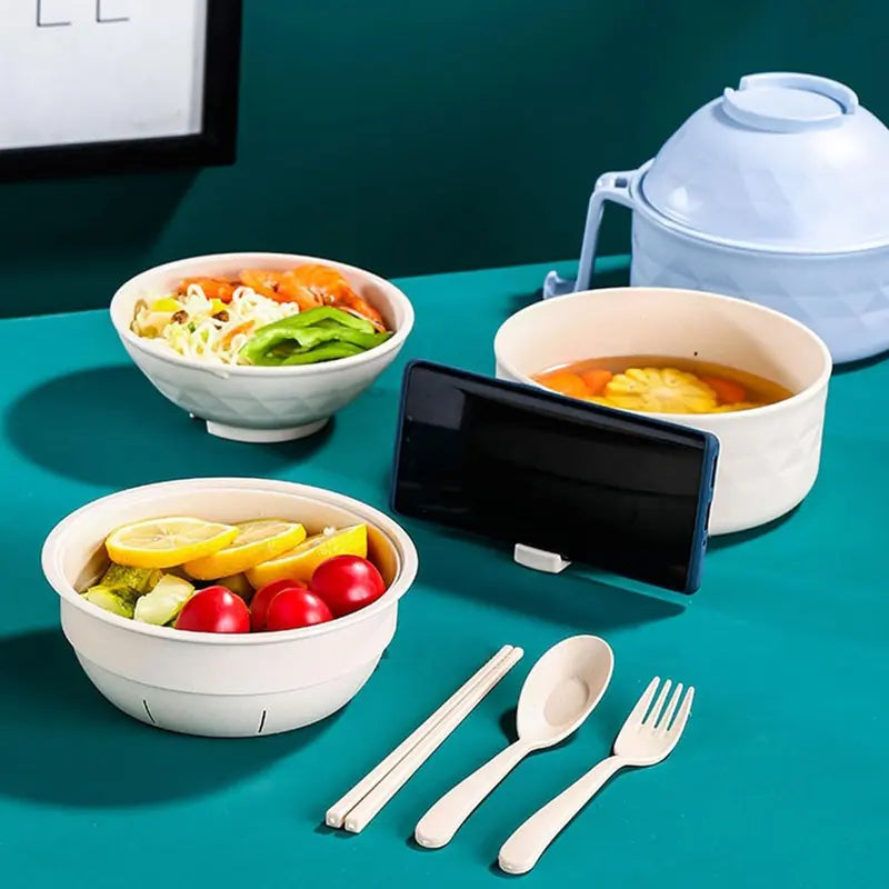Microwave Bowl Set Locking Steam Lid Cool-Touch Handle