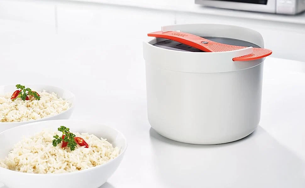 Microwave Rice Cooker 2L Vented Lid & Locking Paddle