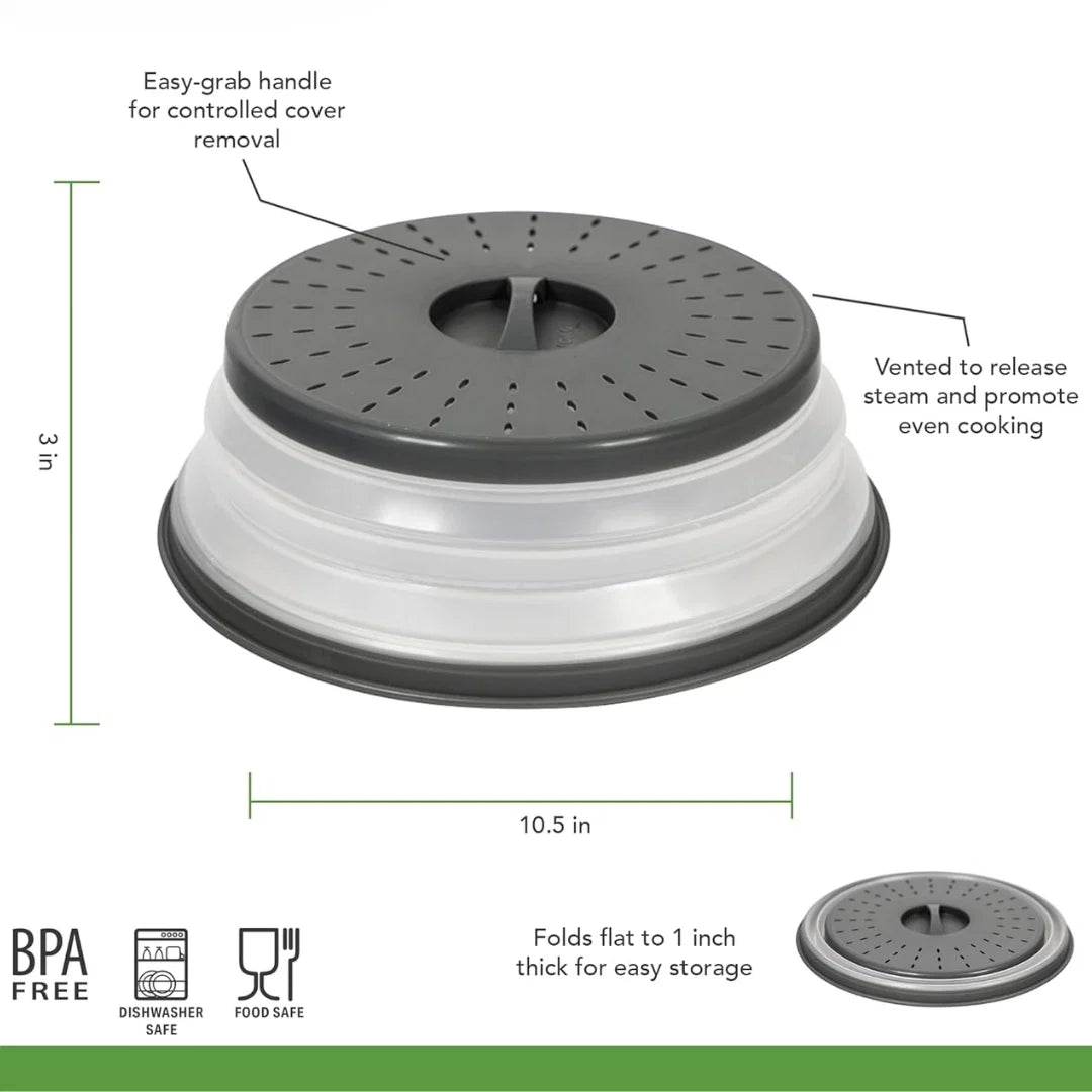 Microwave Splatter Lid Foldable BPA-Free Silicone Steam Release