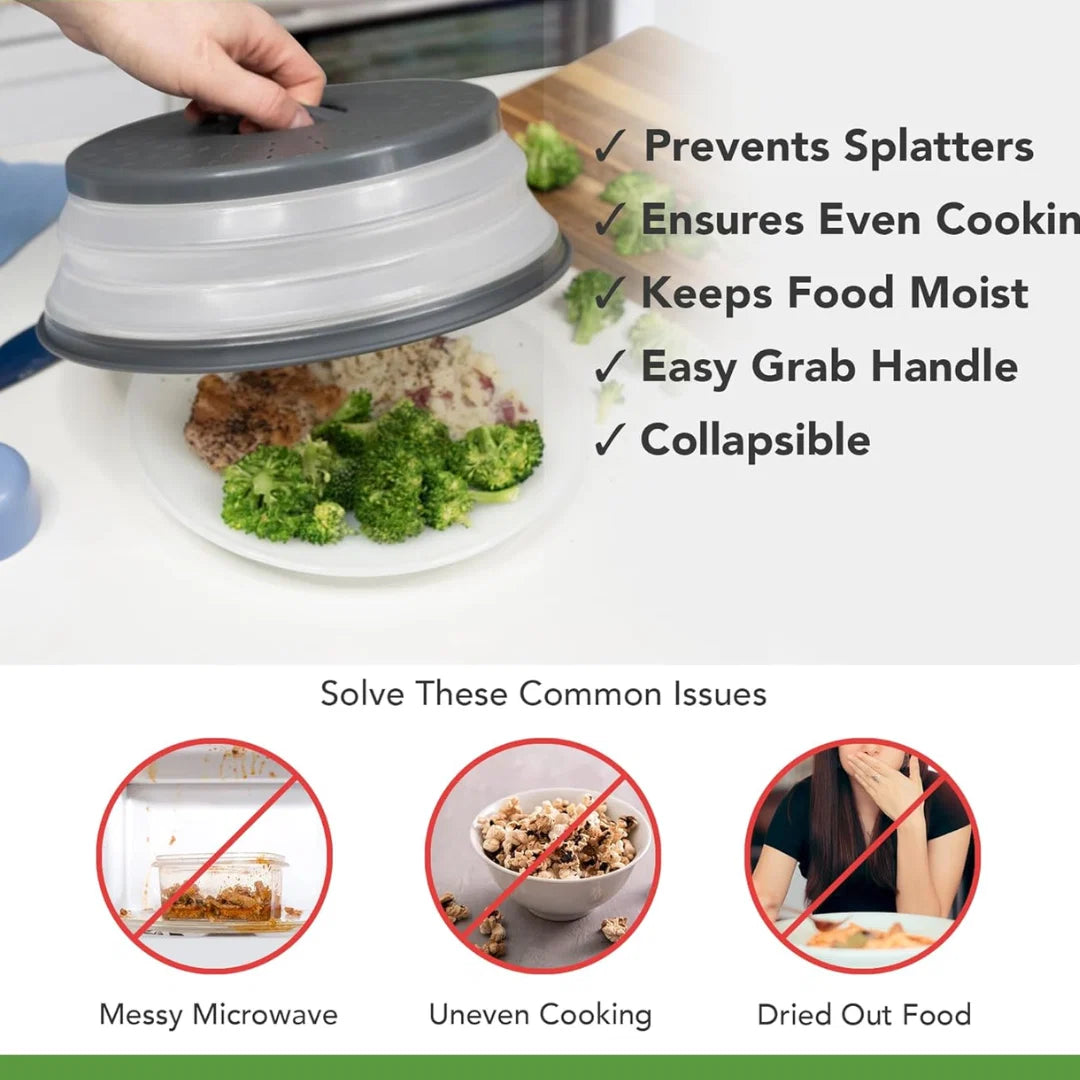 Microwave Splatter Lid Foldable BPA-Free Silicone Steam Release