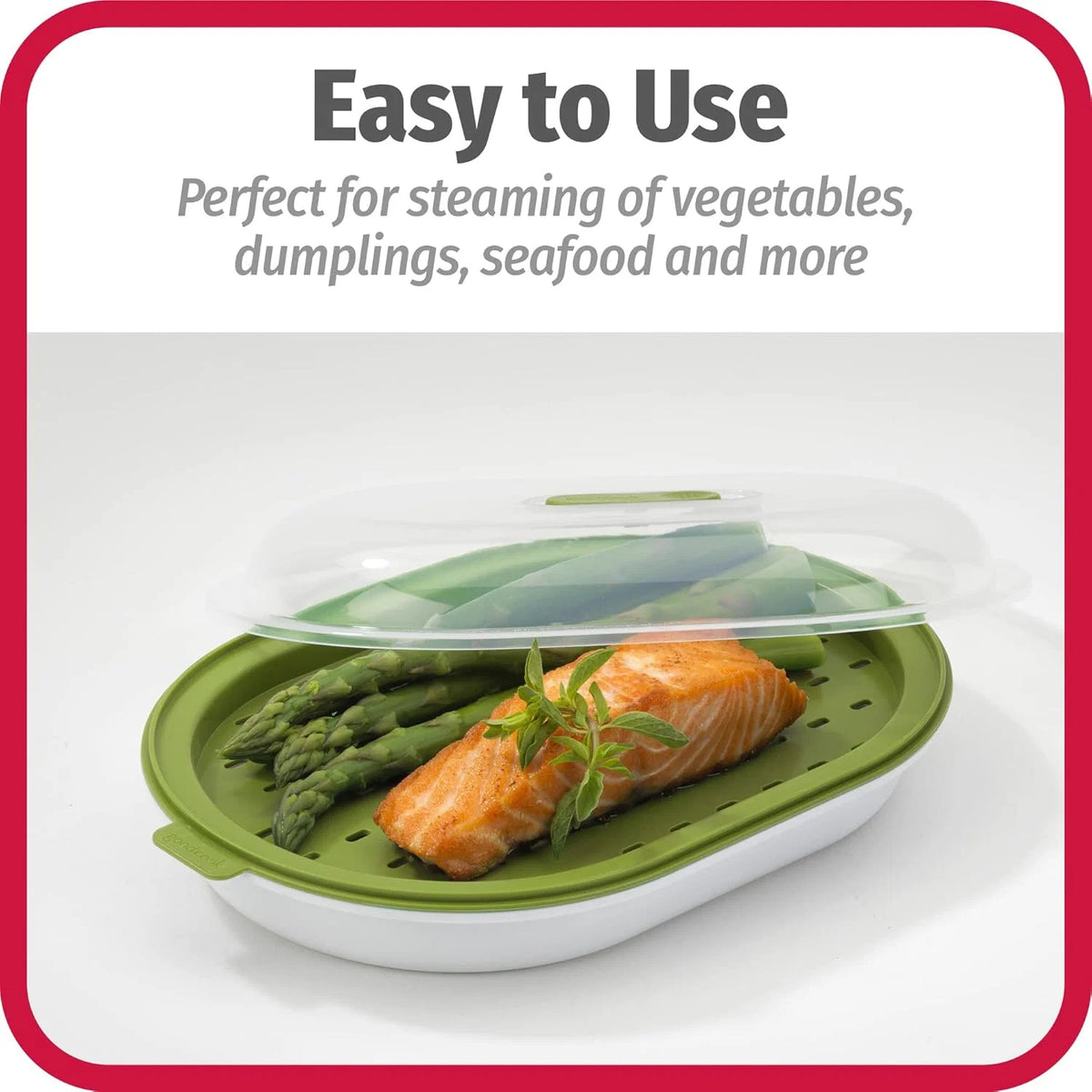 Microwave Steamer Fast & Even Steaming Dishwasher-Safe Nutrient-Retaining