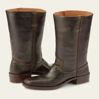 Mid Calf Boots 2 Inch Block Heel Side Zip
