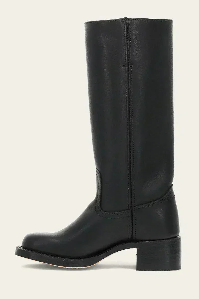 Mid Calf Boots 2 Inch Block Heel Side Zip