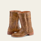 Mid Calf Boots 2 Inch Block Heel Side Zip