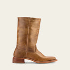 Mid Calf Boots 2 Inch Block Heel Side Zip