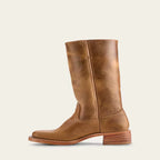 Mid Calf Boots 2 Inch Block Heel Side Zip