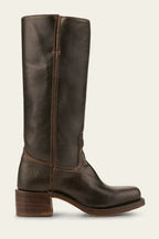 Mid Calf Boots 2 Inch Block Heel Side Zip