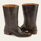 Mid-Calf Boots Block Heel Structured Upper & Side Zip
