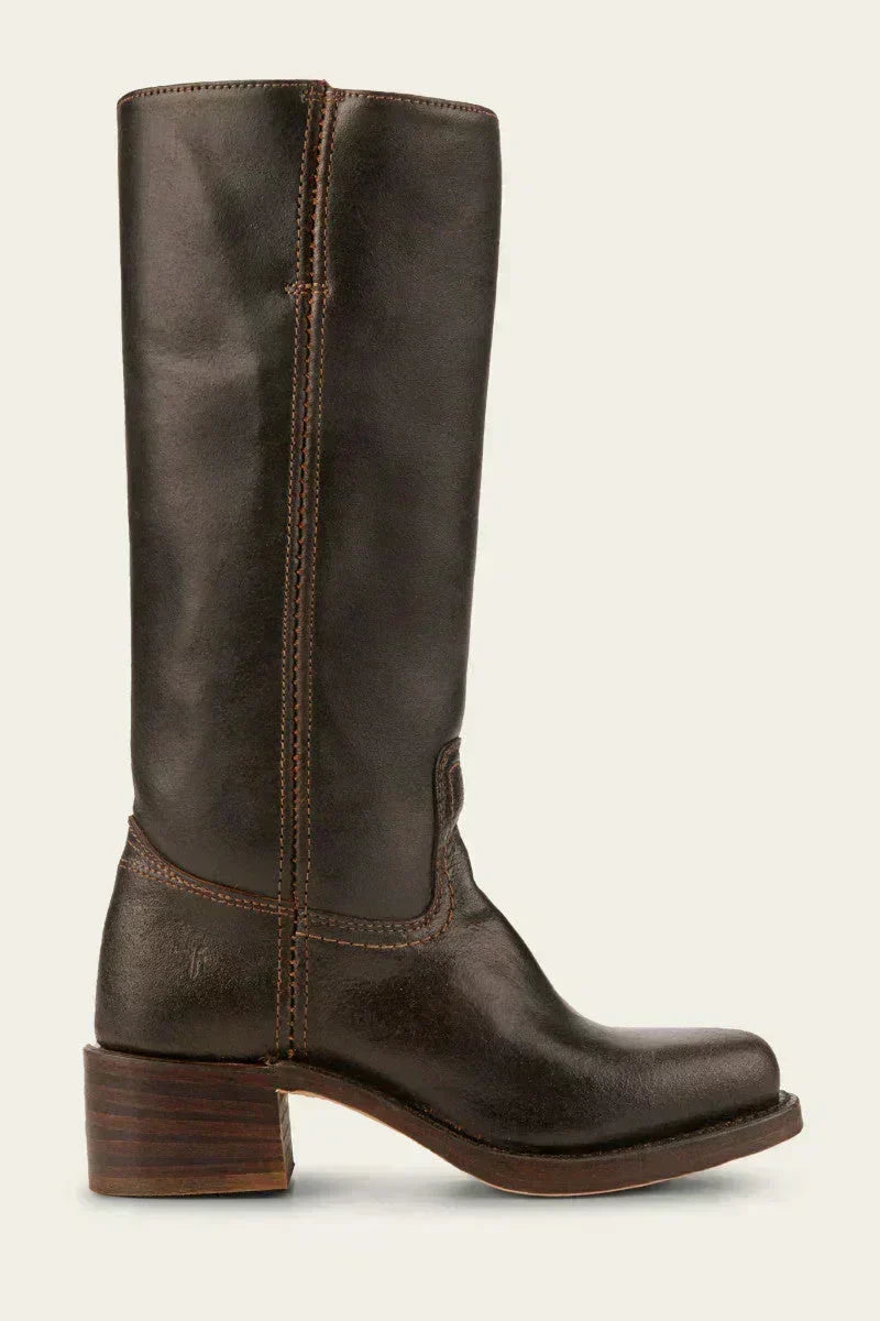 Mid-Calf Boots Block Heel Structured Upper & Side Zip