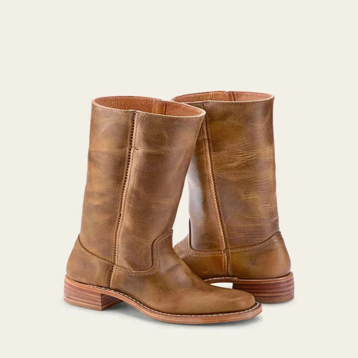 Mid-Calf Boots Block Heel Structured Upper & Side Zip