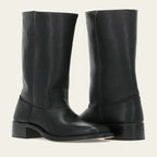 Mid-Calf Boots Block Heel Structured Upper & Side Zip