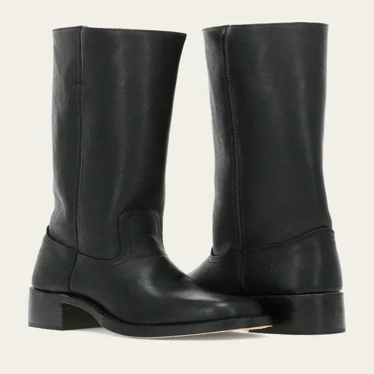 Mid-Calf Boots Block Heel Structured Upper & Side Zip