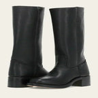 Mid-Calf Boots Block Heel Structured Upper & Side Zip