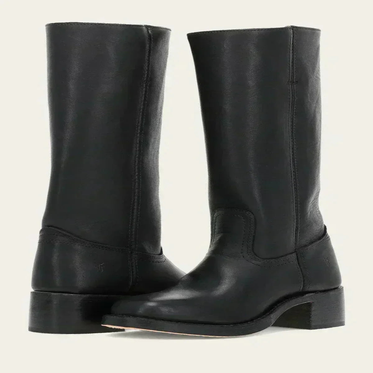 Mid-Calf Boots Block Heel Structured Upper & Side Zip