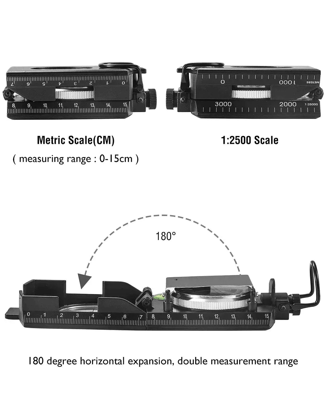 Military Compass Built-In Clinometer Waterproof & Shockproof