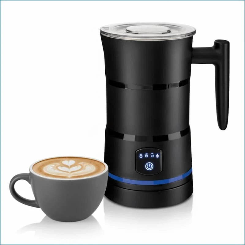 Milk Frother One-Button Cafe-Quality Foam Stainless Steel Interior