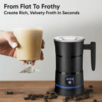 Milk Frother One-Button Cafe-Quality Foam Stainless Steel Interior