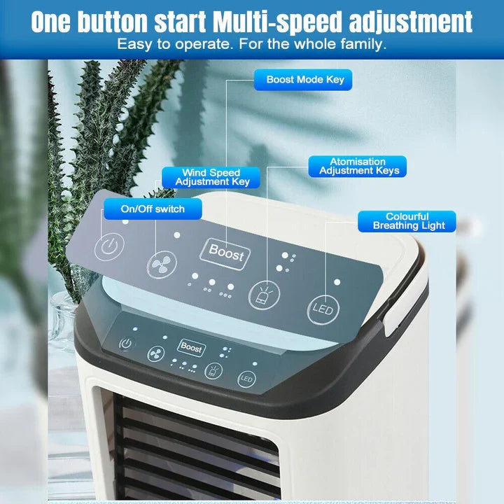 Mini Air Conditioner USB Powered Evaporative Cooling Adjustable Fan