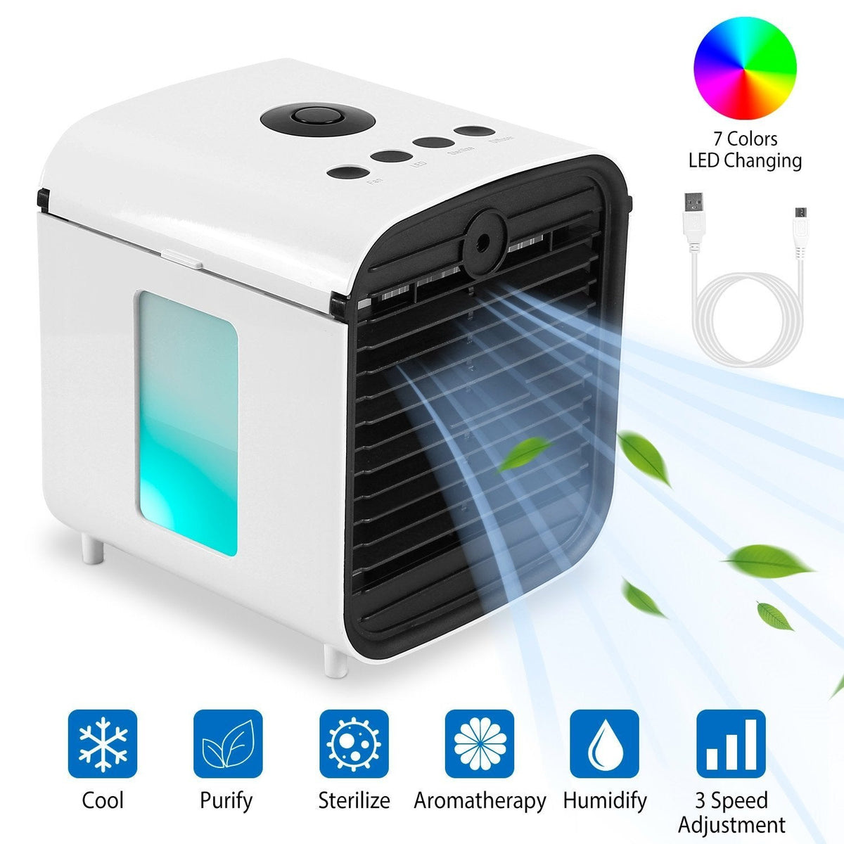 Mini Air Conditioner USB Powered Humidifying & Filtered
