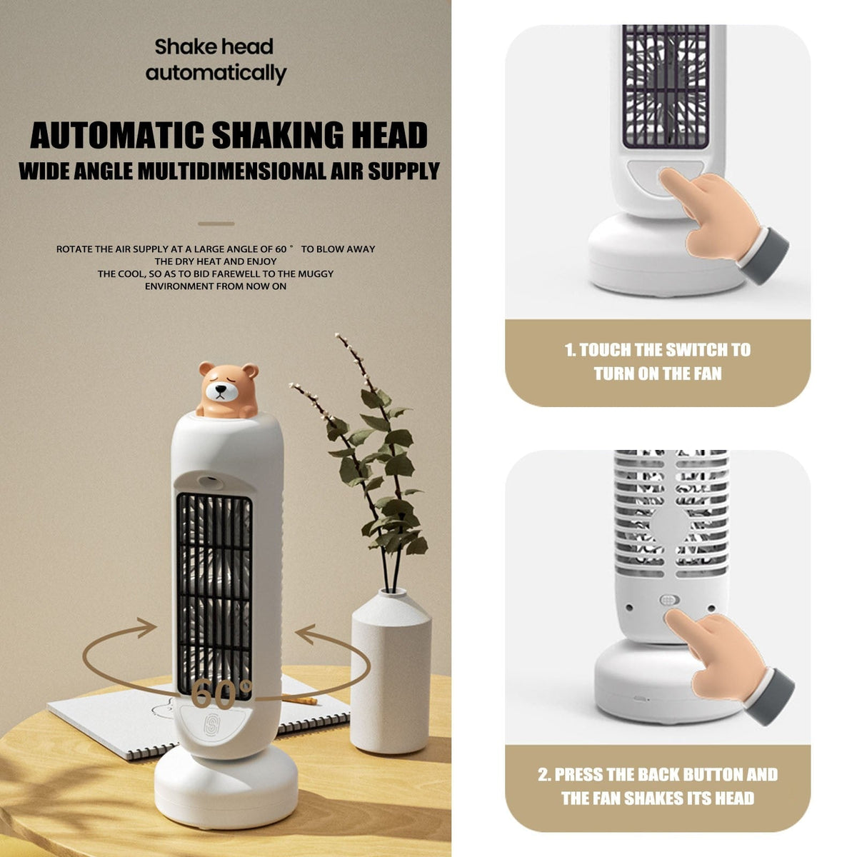 Mini Air Cooler & Humidifier USB Powered 3-Speed