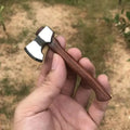 Mini Axe Ornament Polished Metal With Display Stand