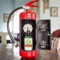 Mini Bar Repurposed Fire Extinguisher Bottle & Glass Rack
