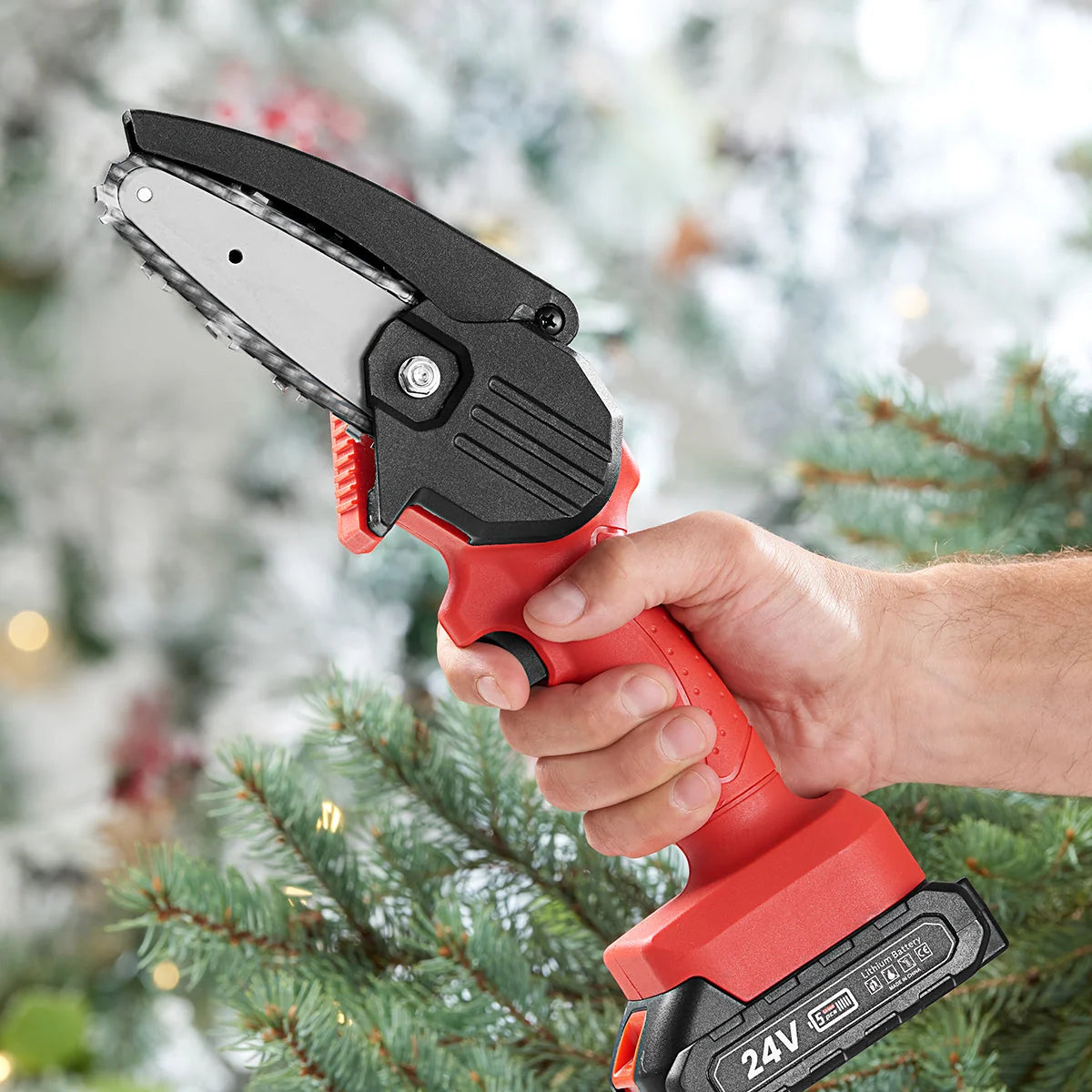 Mini Chainsaw Cordless One-Handed With Case & Spare Chains