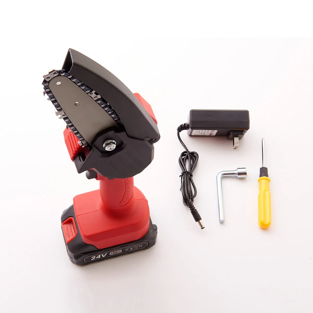Mini Chainsaw Cordless One-Handed With Case & Spare Chains