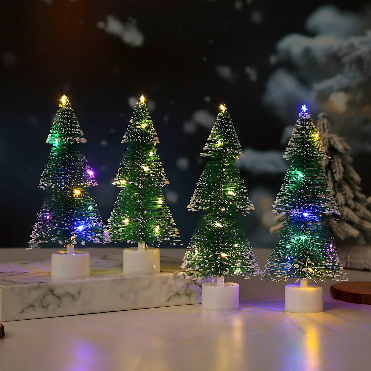 Mini Christmas Tree Prelit Warm LED Lights Tabletop