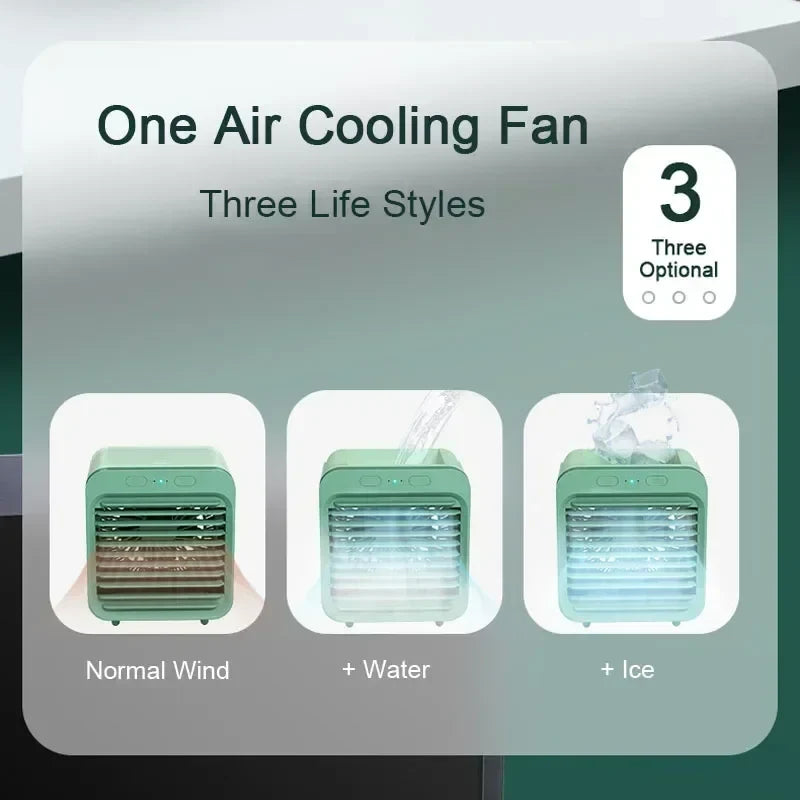 Mini Desk Fan USB Rechargeable 3-Speed Mist Humidifier