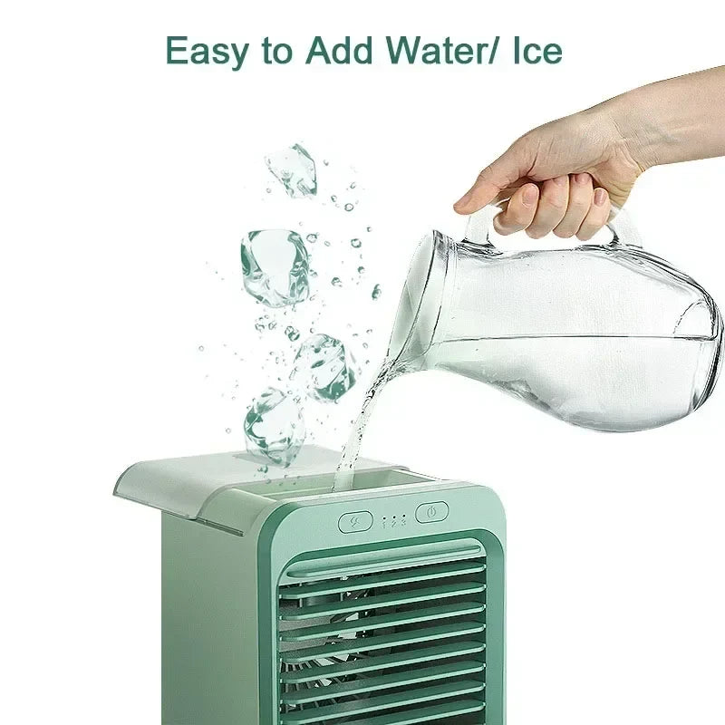 Mini Desk Fan USB Rechargeable 3-Speed Mist Humidifier