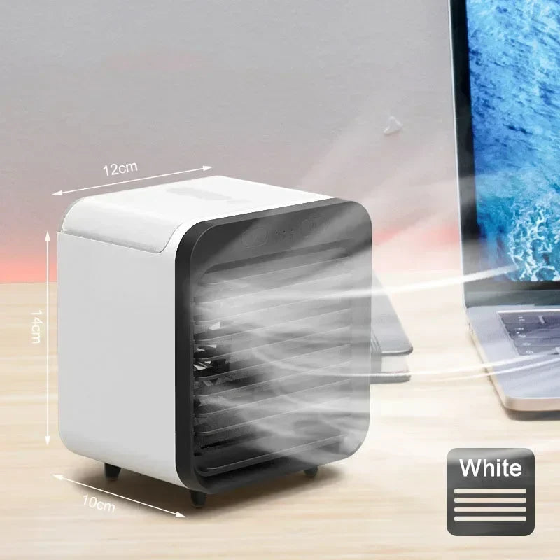 Mini Desk Fan USB Rechargeable 3-Speed Mist Humidifier