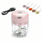 Mini Food Chopper USB Rechargeable One-Touch 250ml Capacity