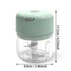 Mini Food Chopper USB Rechargeable One-Touch 250ml Capacity