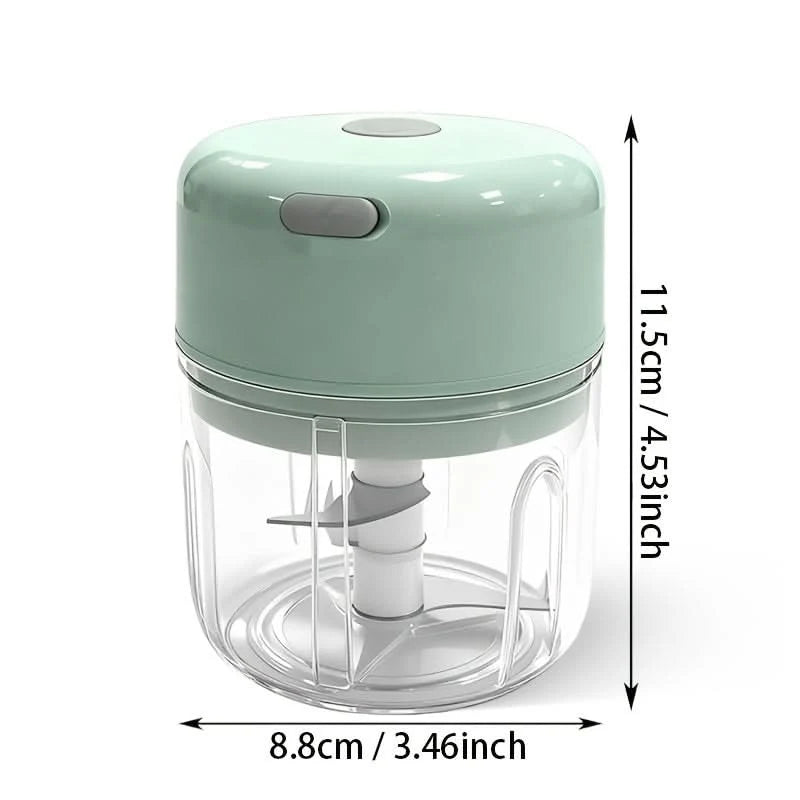 Mini Food Chopper USB Rechargeable One-Touch 250ml Capacity