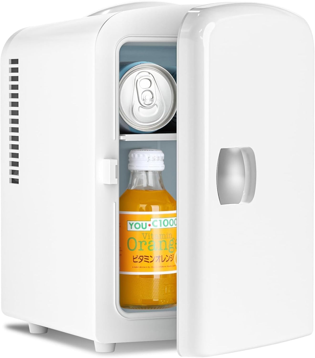 Mini Fridge Portable 4L Dual Power Removable Shelf
