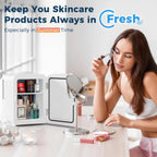 Mini Fridge Portable 4L Dual Power Removable Shelf