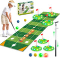 Mini Golf Set Light-Up Balls Adjustable Putter Large Mat