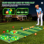 Mini Golf Set Light-Up Balls Adjustable Putter Large Mat